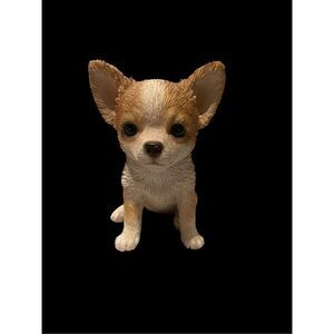 Border Concepts Brown White Chihuahua Puppy Figurine Dog Statue 7.5"